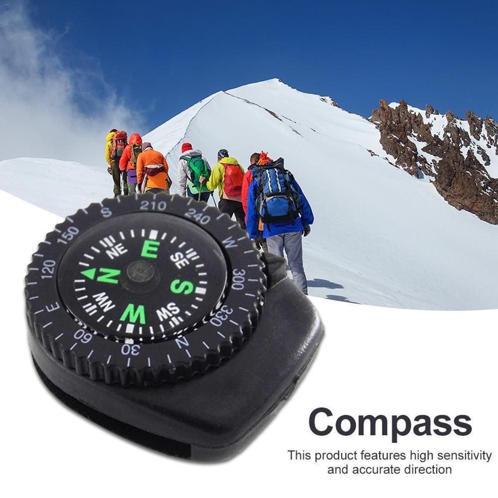 Mini Watch Band Button Compass Bracelet Camping Hiking Survival Outdoor Mini Compass Accessories Pocket U3E4