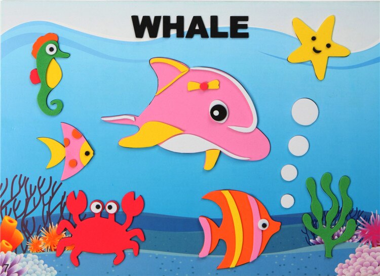 10 Pcs 3D Kreative Cartoon Tier EVA Schaum Aufkleber Puzzle Spiel DIY Lernen Bildung Spielzeug Für Kinder Kinder Multi- muster Stil