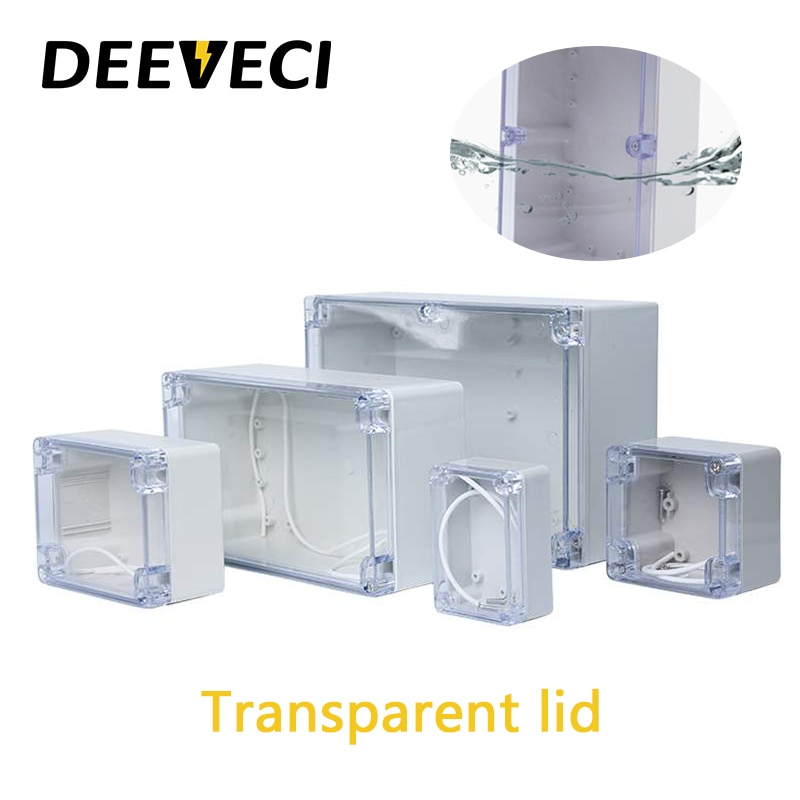 Transparent Waterproof Outdoor Enclosure Plastic Box Electronic Project Case Instrument Electrical Box Junction Box Housing