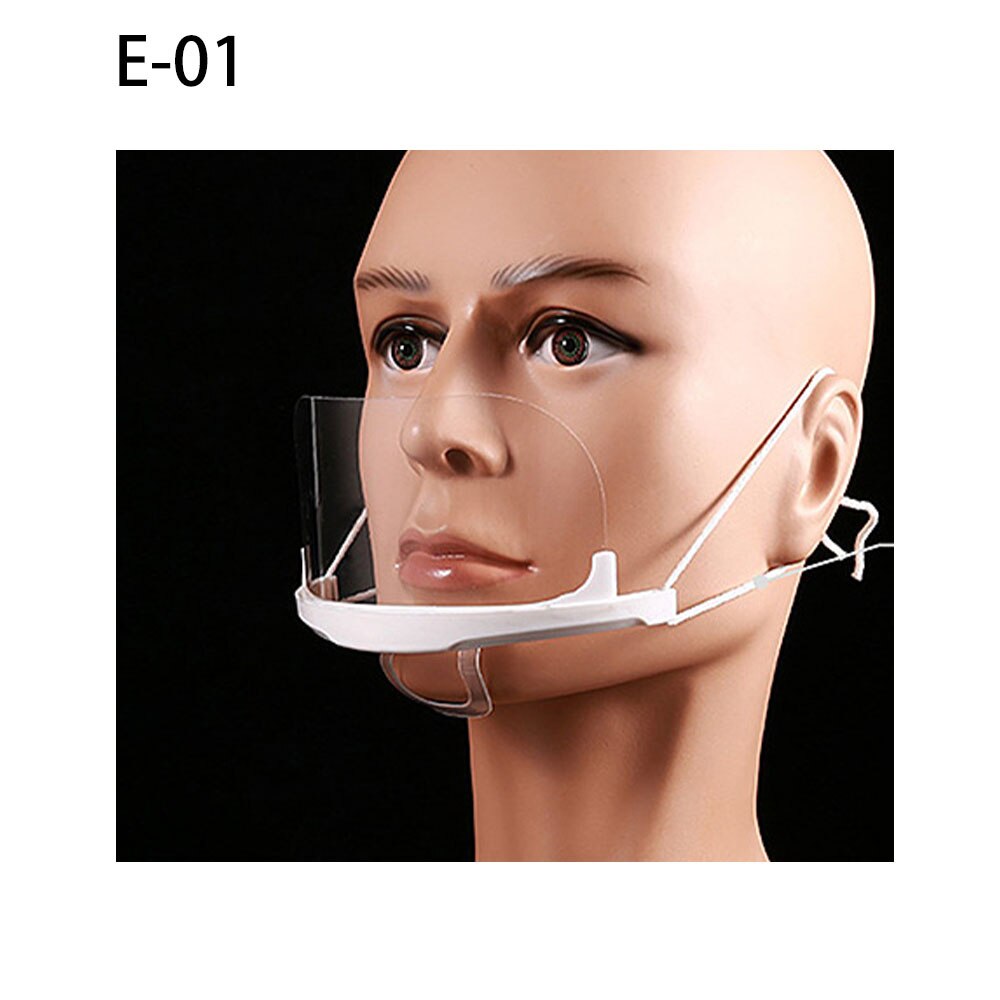 5PCS Küche Sanitär Werkzeug Transparente Masken Anti Nebel Catering Lebensmittel Hotel Kunststoff Küche Restaurant Masken Schutz Schild: E01(1PCS)