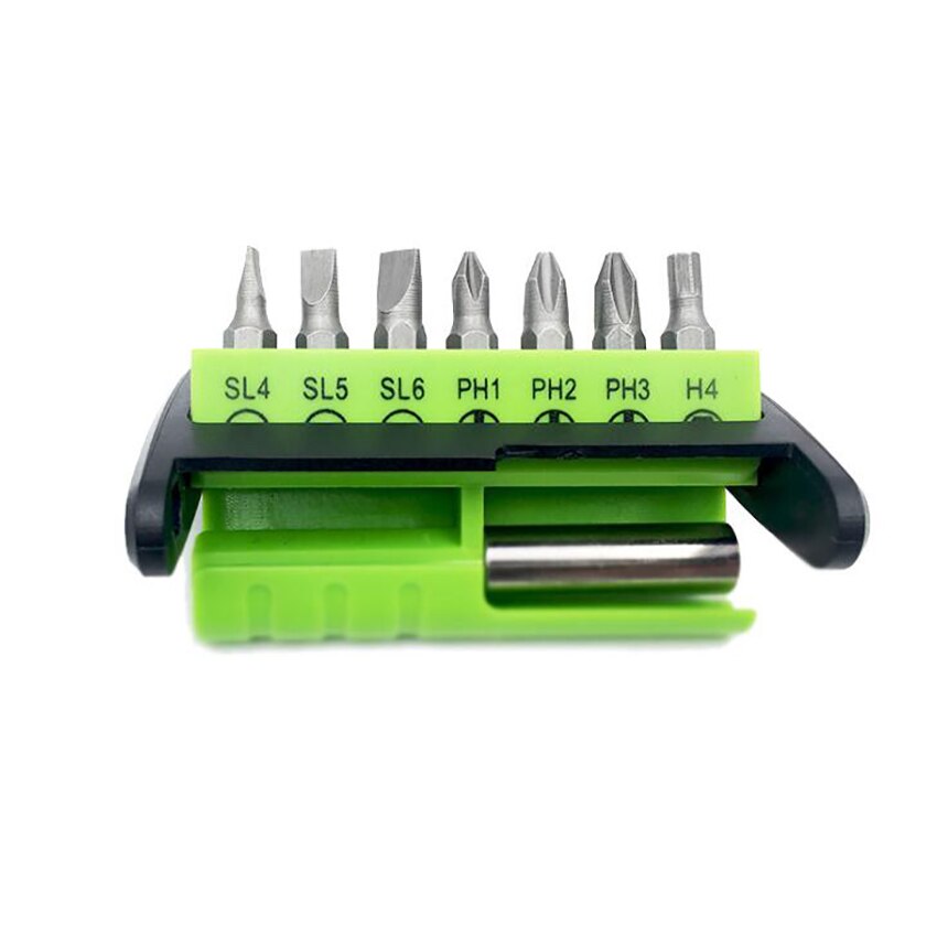 Cordless Electric Screwdriver with 7 Bits, LED Work Light, AA Battery Operated, Portable Screwdriver for Repair Maintenance