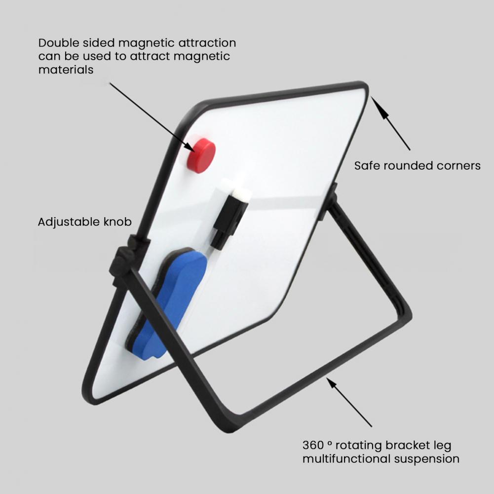 Magnetisch droog uitwisbaar bord met standaard Desktop Dubbelzijdig wit bord met markers Gummagneten voor kantoorschoolkinderen Tekenen