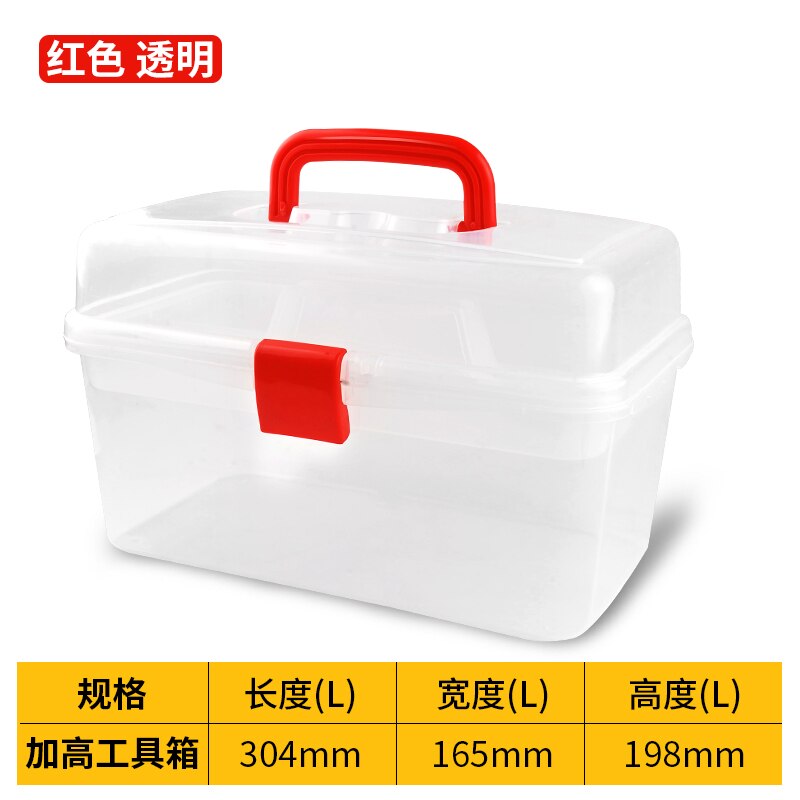 Multifunction Portable Tool Box Cabinet Handle Plastic Tools Box Organizer Caja Herramientas Garage Storage EA60GX: Red