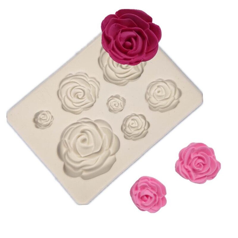 Rose Bloemen Fondant Siliconen Mal 3D Craft Chocolate Candy Hars Klei Mold Cake Decorating Gereedschap Keuken Pastry Bakken Tools