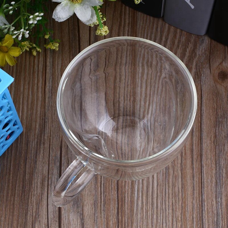 240ml hjerte form glas te kop dobbelt væg lag kaffe krus gennemsigtig glas te kop kaffe krus