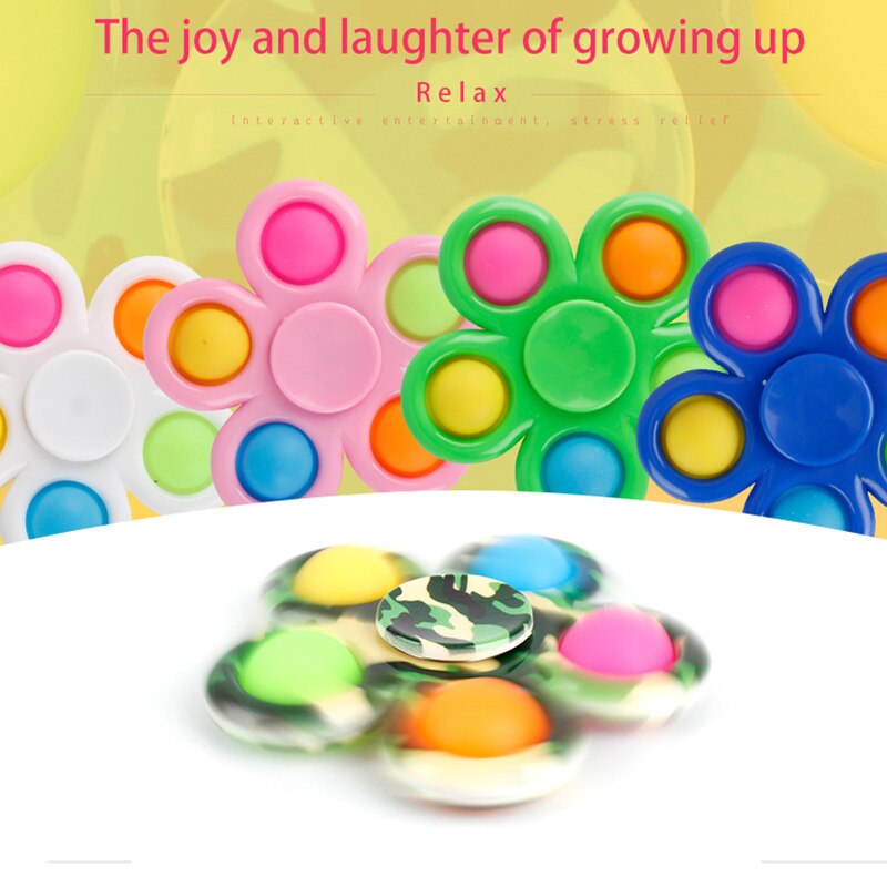 Anti Stress Controller Educational Toy Push Bubble Sensory Toy Autism Squishy Pressure Reliever Dimple Fidget Toy Spinning Top