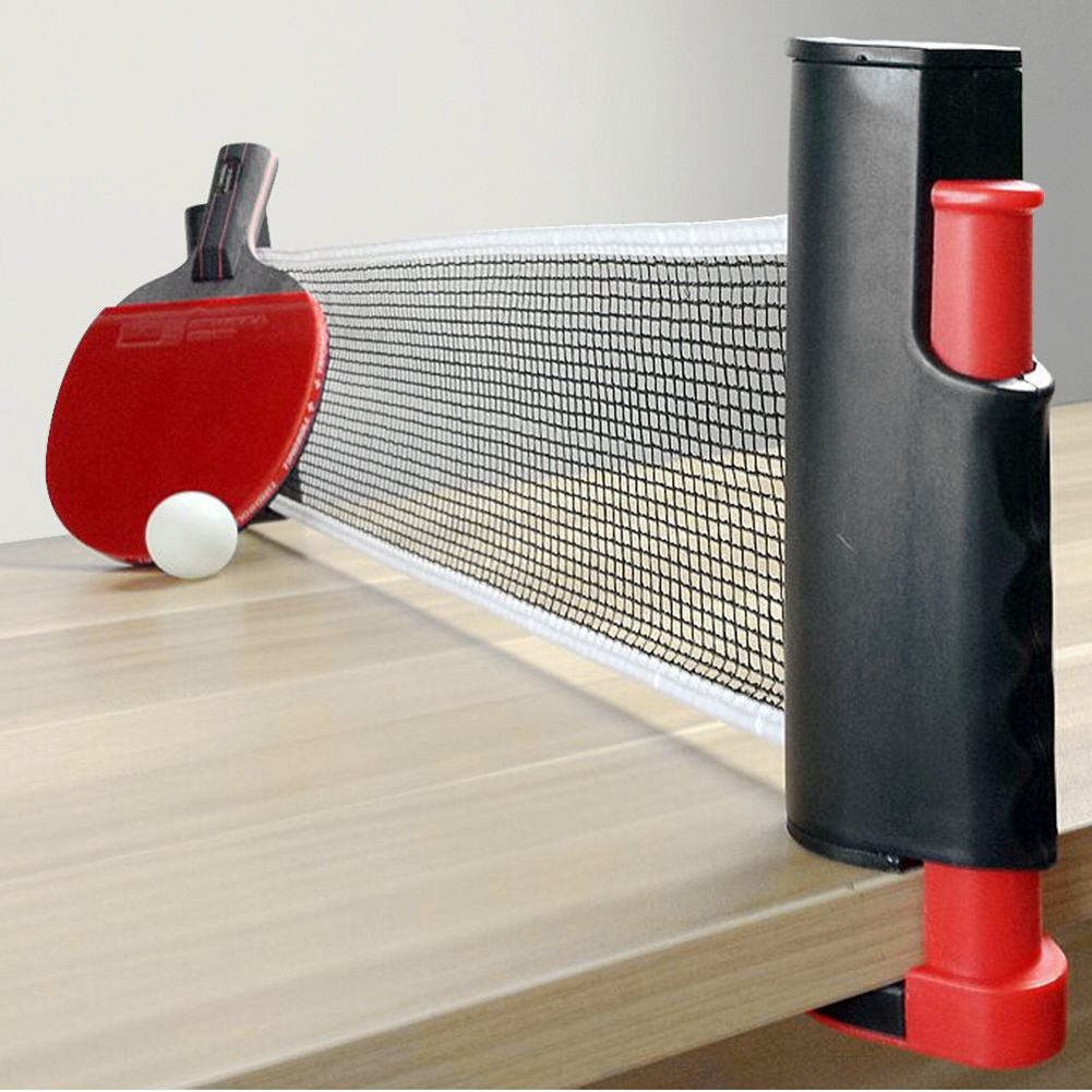 Portable Table Tennis Net Anywhere Retractable Ping Pong Post Net Rack For Any Table Adjustable Table Tennis Rack