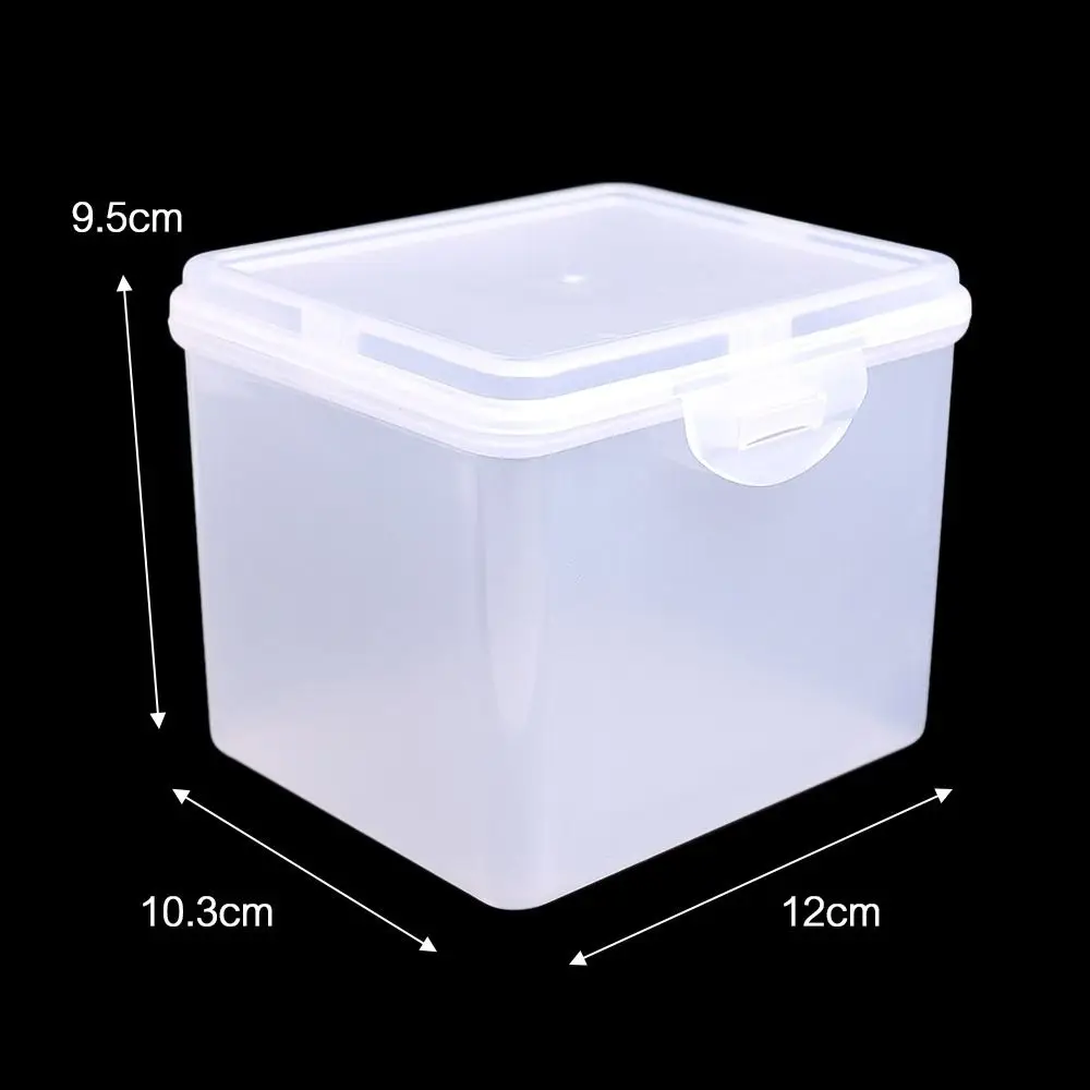 Multi-purpose Storage Box Rectangular Shape Plastic Storage Case with Lid Clear Small Thing Container Storing Jewelry Headband: Red