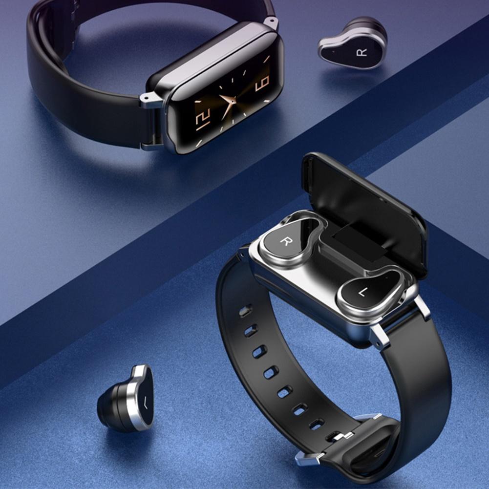 T89PRO 1.14inch Bluetooth Heart Rate Monitor Sports Smart Bracelet Pedometer with Bluetooth Earphones Waterproof