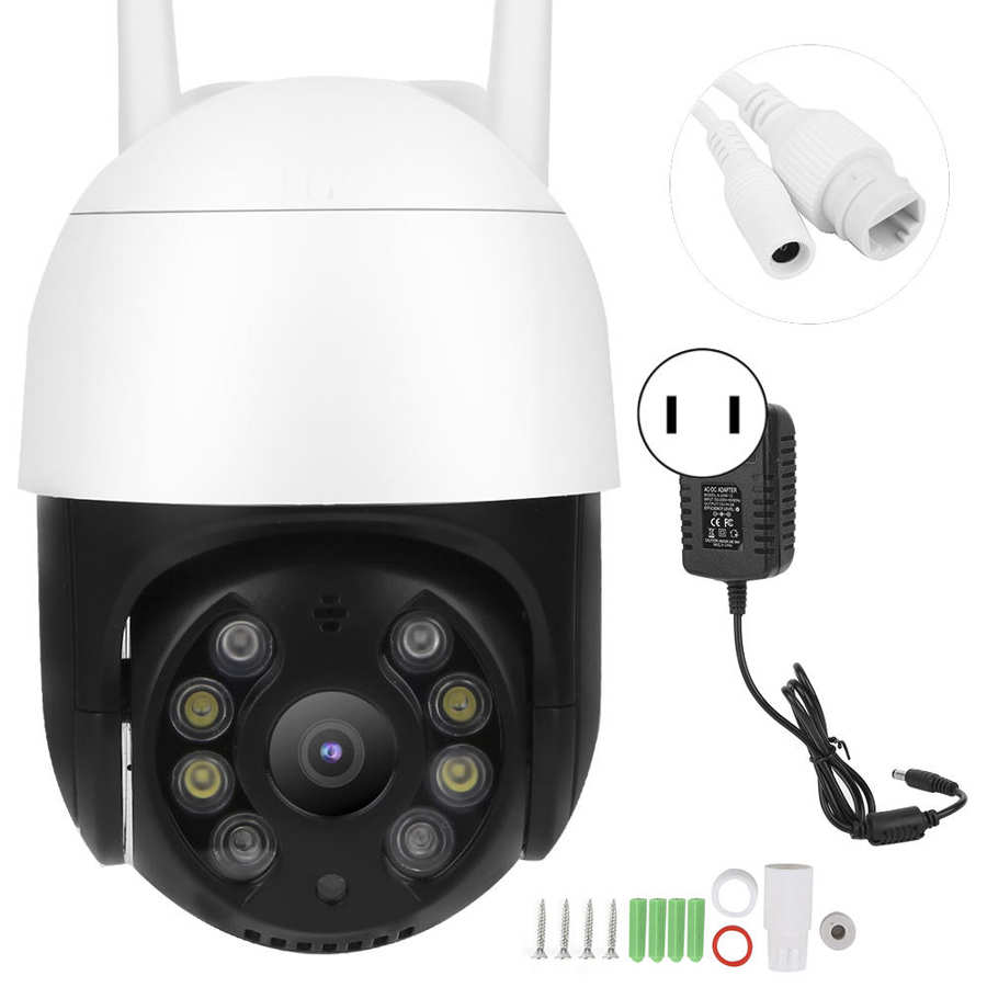 Pan Tilt Camera 1080P Wifi PTZ Camera 8 Lights IP66 Waterproof Human Detect Full Color Night for Home Security 100‑240V: U.S. regulations