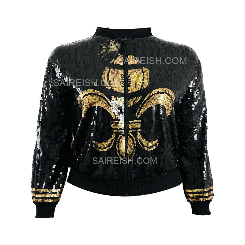 Jaquetas Saint Sequin, Preto e Dourado: Default Title
