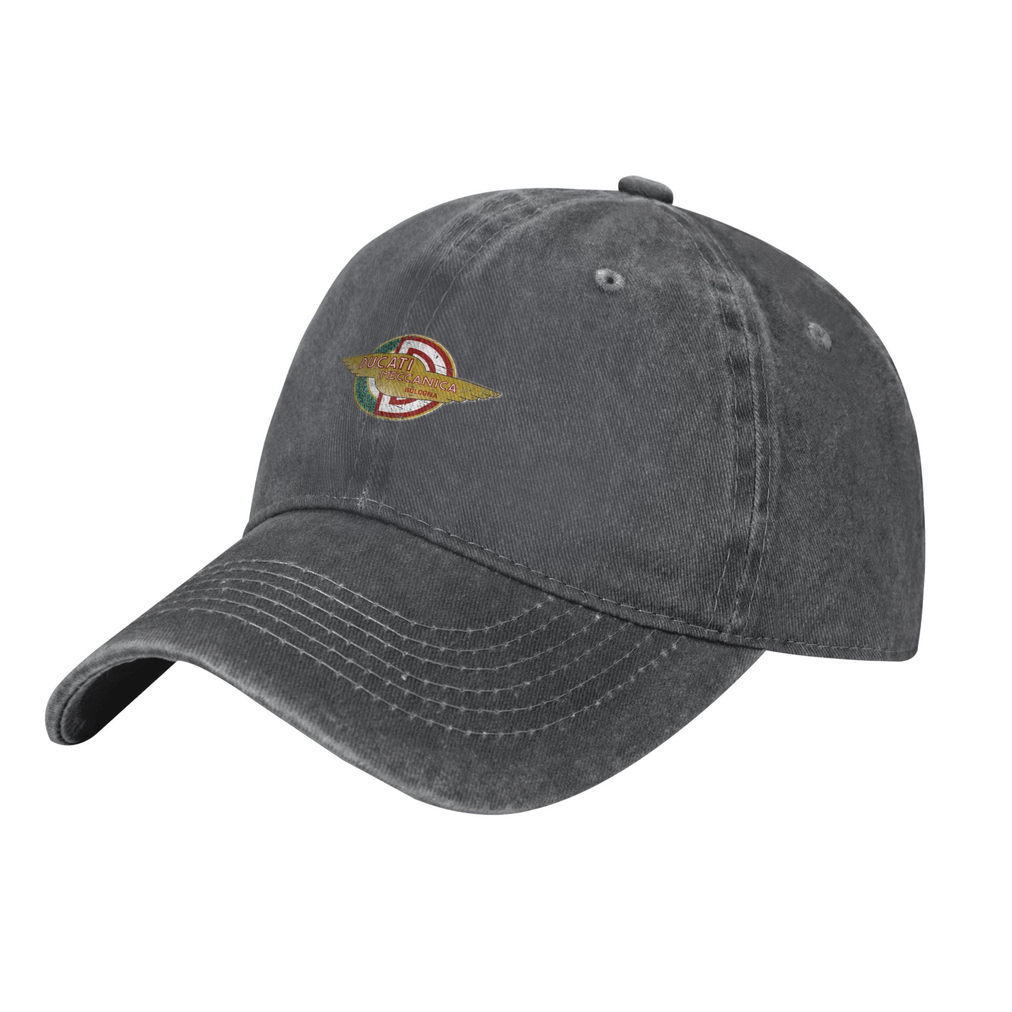 Ducatiing meccanica type 2 baseballcaps sol kpop stein pustende vasket truckerhatt menn kvinner voksen årgang snapback-capser: Mørk grå
