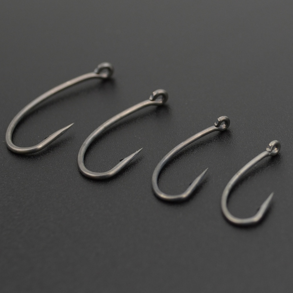 100Pcs Coating High Carbon Rvs Prikkeldraad Karper Vishaken Pack Met Retail Originele Doos 8003