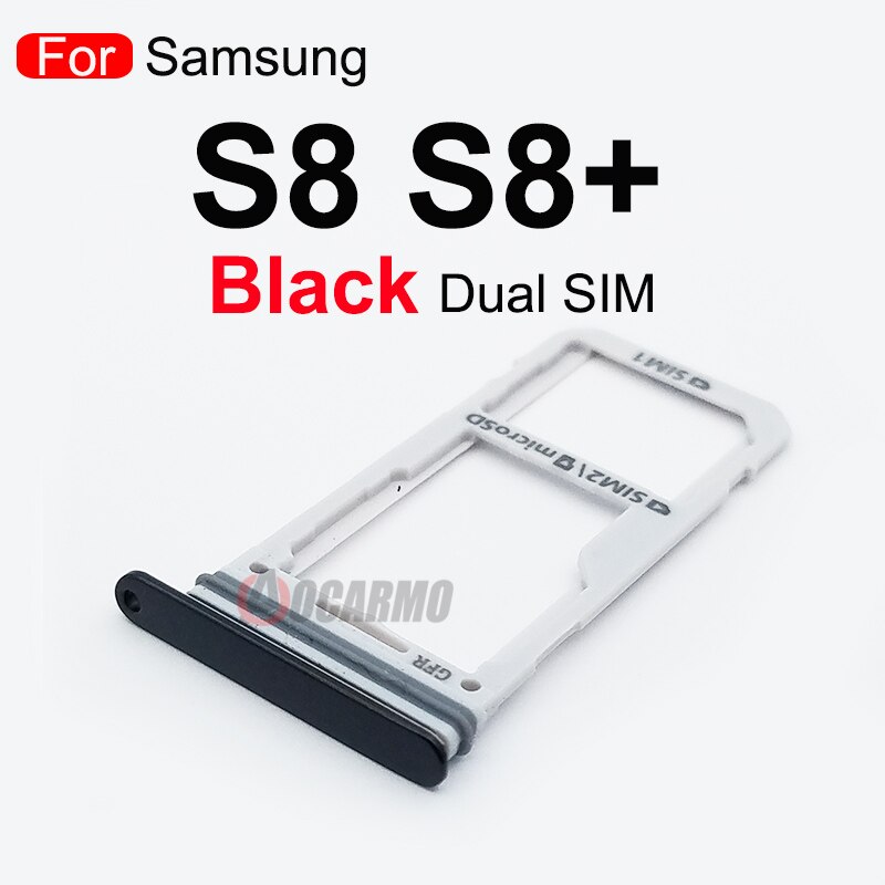 Aocarmo 10Pcs For Samsung Galaxy S8 SM-G9500 G950F S8 Plus SM-G955 S8+ Single/Dual Metal Plastic Nano Sim Card Tray Holder