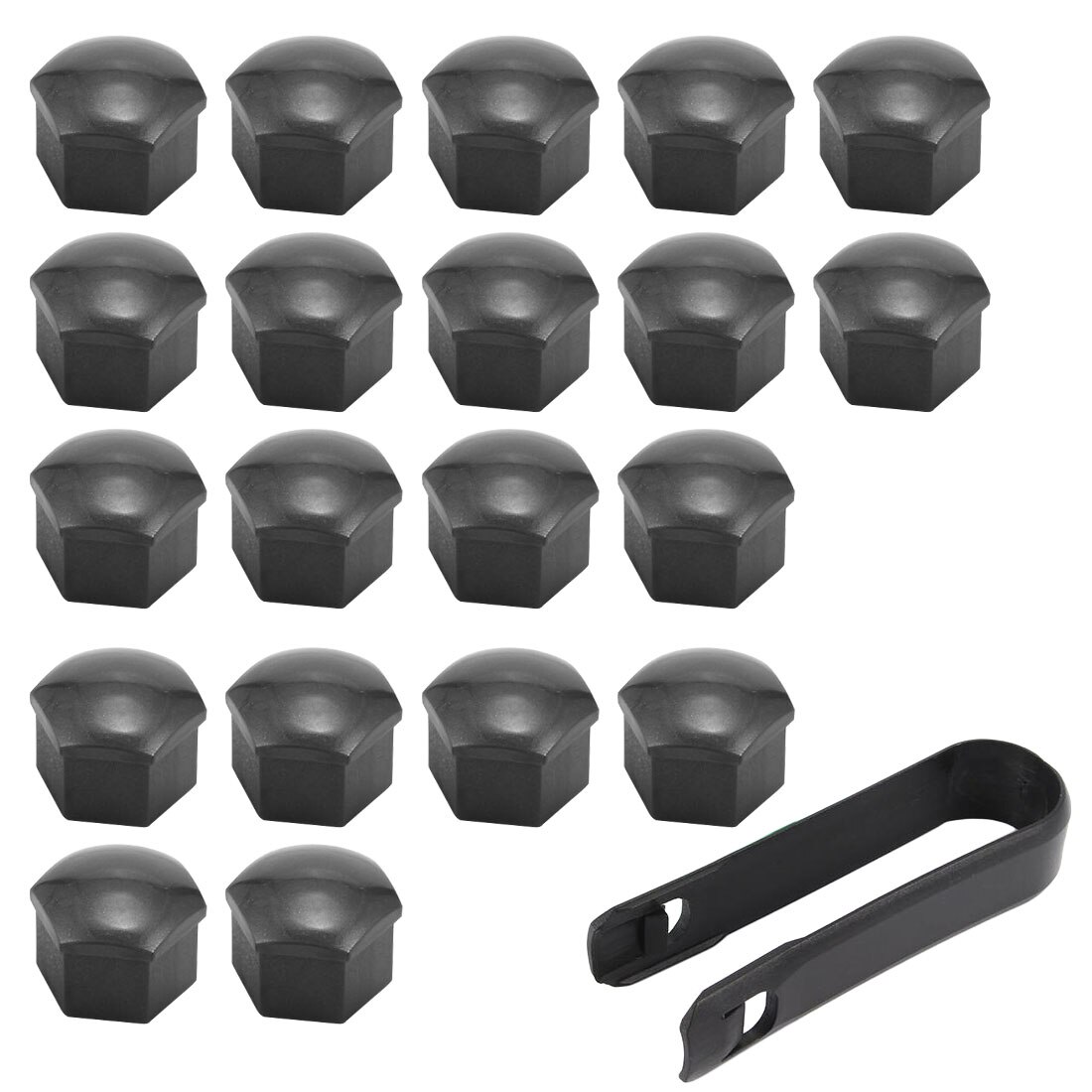 Silikone bil bolt hætter 20 stk/pose 17mm 19mm 21mm bil bolt caps hjulmøtrikker silikone covers praktisk nav skruelåg beskytter: Grå