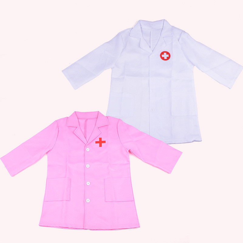 Kinderkleding Rollenspel Kostuum Arts Overall Wit Roze Toga Verpleegkundige Uniform Educatief Arts Speelgoed Voor Kids