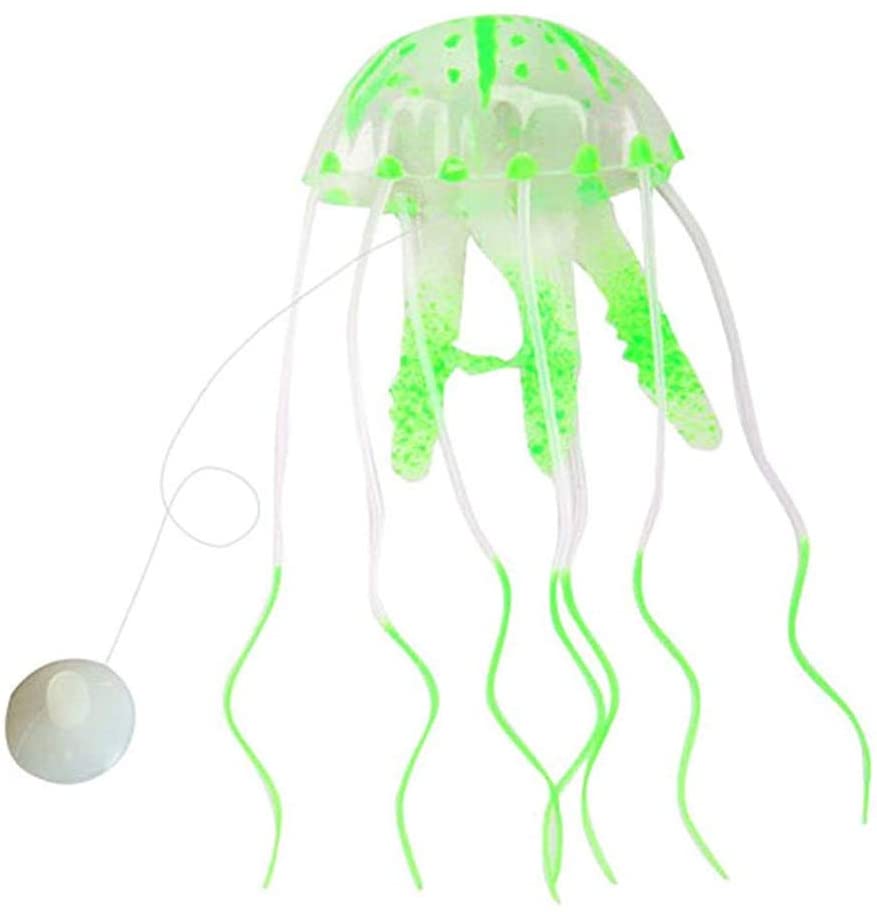 Cute Glowing Jellyfish Ornament for Aquarium Fish Tank Soft Silicone Jellyfish Aquarium Decoration Underwater Pet Decor