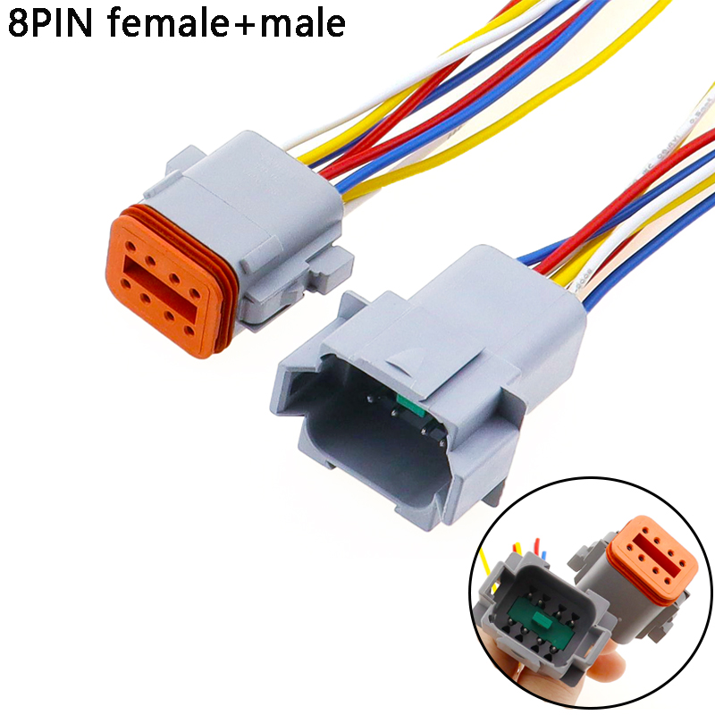 1 Pcs Deutsch DT connector with15cm Wiring harness DT06-2S/DT04-2P 2P 3P 4P 6P 8P 12P waterproof electrical connector: Yellow