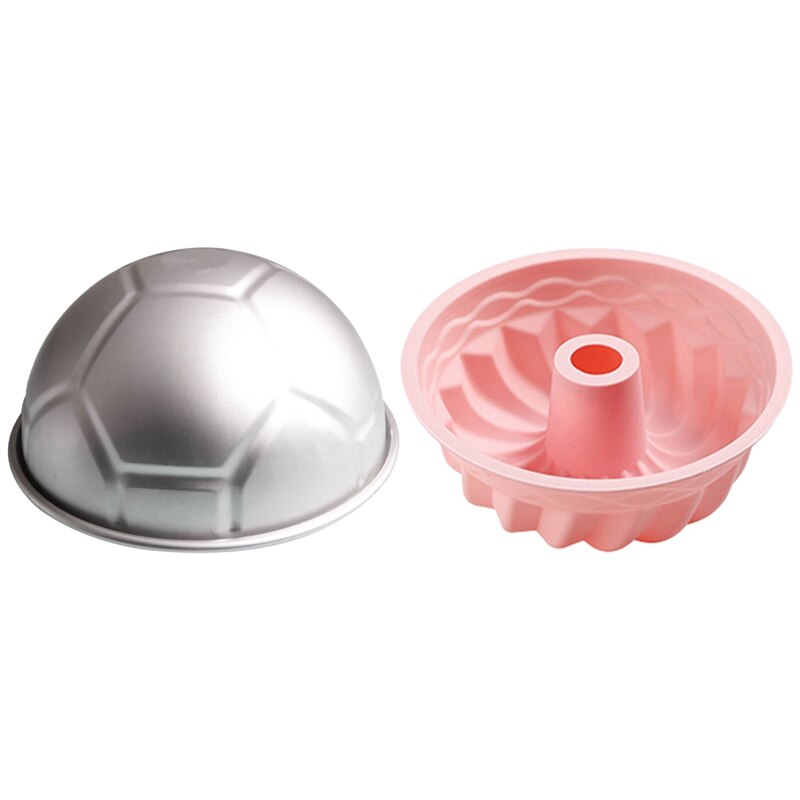 1 Pcs 3D Half Ronde Bal Vormige Voetbal Cakevorm 8 Inch Mould Verjaardag Bakken Pan & 1X6 inch Bakvormen Cake Pans Mold