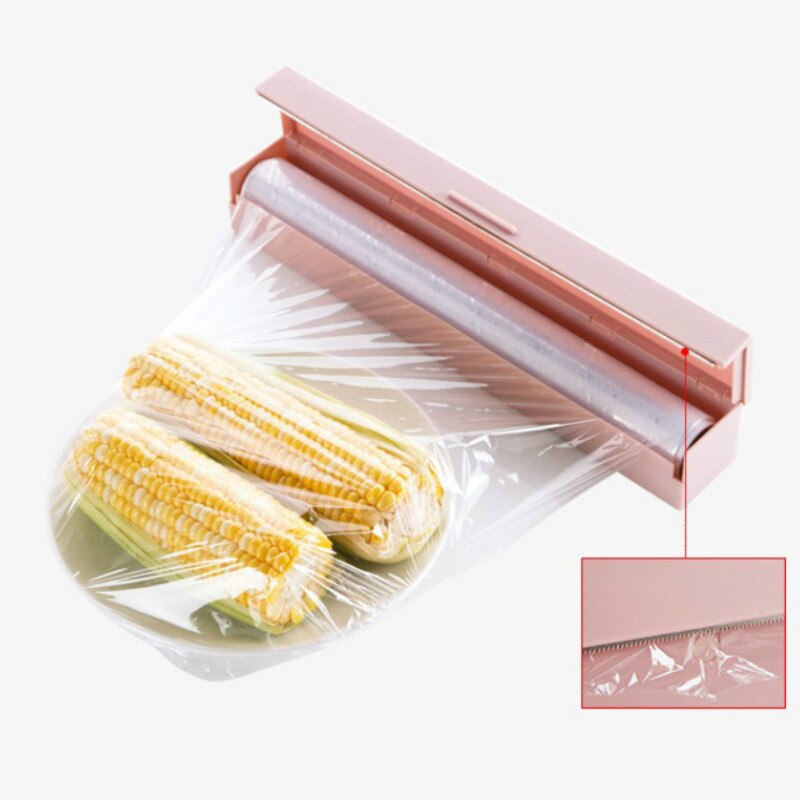 1 kpl yksinkertainen muovinen elintarvikekääre kalvo-annostelija muovinen keittiökelmu-annostelija säilöntäainekalvoleikkuri keittiötarvikkeet