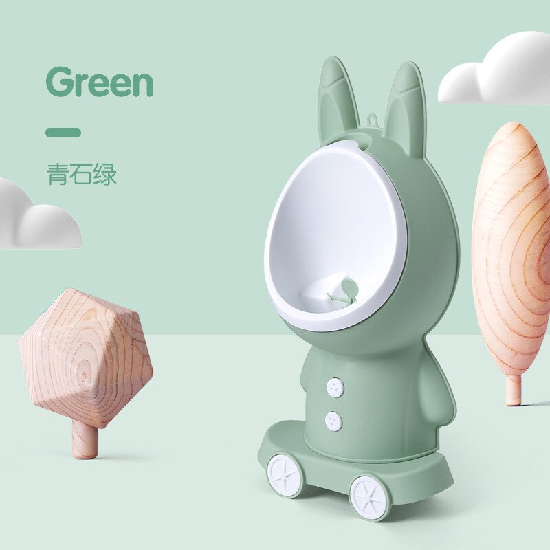 freundlicher Urinal freundlicher Wc Art Stehend Urinal Zauberstab-Wc für Jungen Tragbare Toilette Ausbildung Teilt Töpfchen: Hase-Grün
