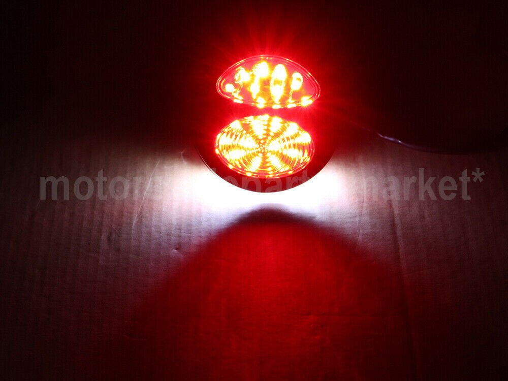 Zwart Rood Motorcycle LED Achterlicht Voor Harley Chopper Bobber Cafe Racer Vintage Achter Stop Lamp Remlicht