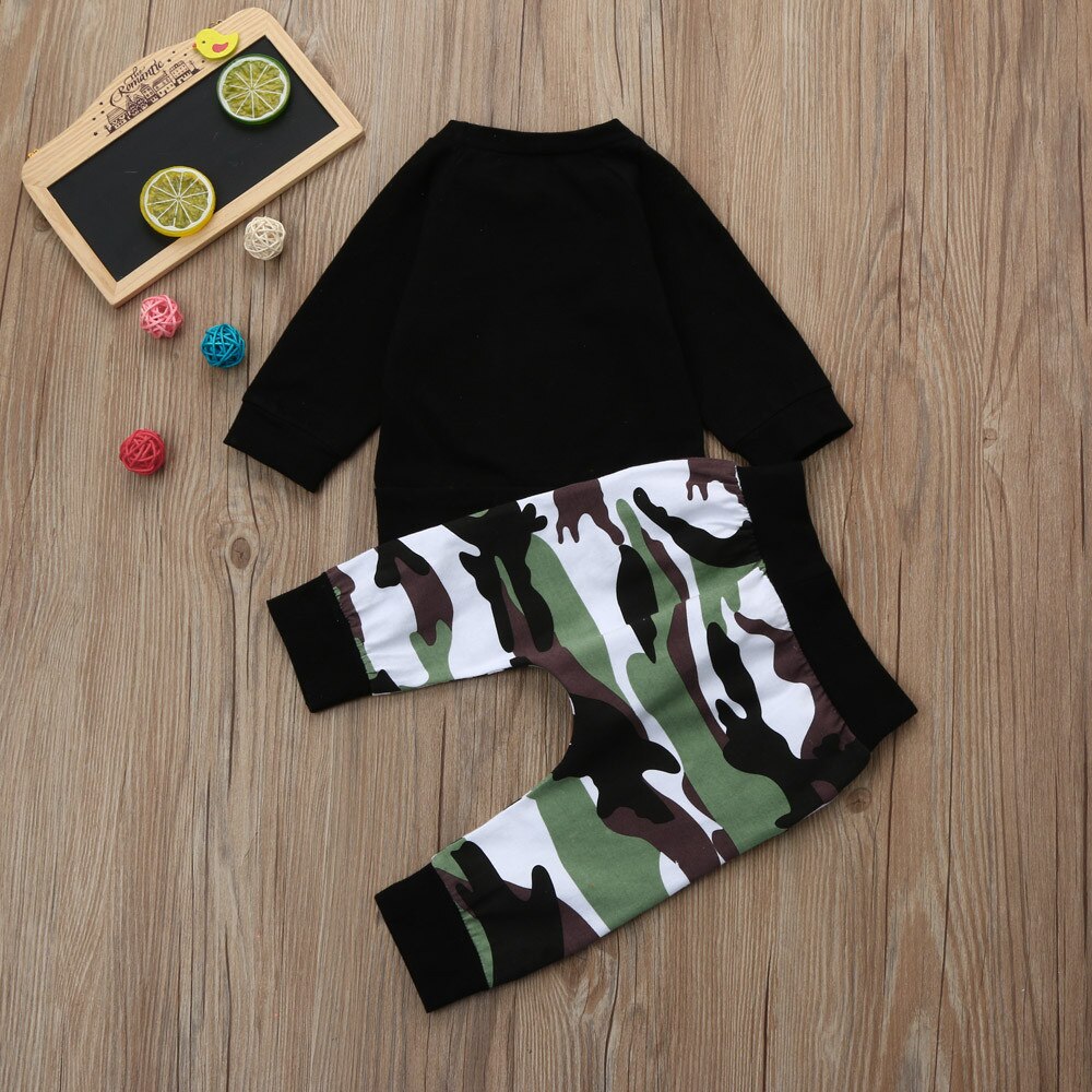 Baby Boy Casual Sport Pak Kleding Peuter Kids Baby Boy Brief T-shirt Tops + Camouflage Broek Outfits Kleding Set