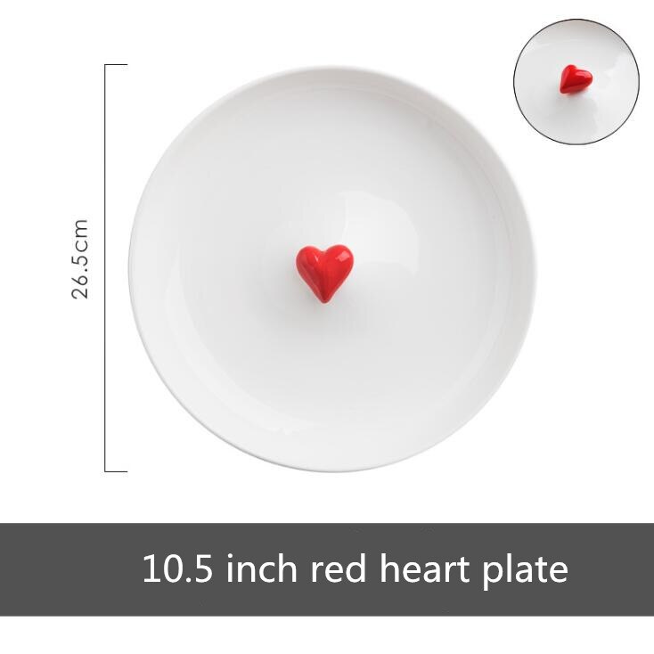 Eksportert til japan håndlaget tredimensjonalt lite hus stor dyp tallerken/nordisk kjærlighet servise salat tallerken bolle: 10.5 tommers hjerteplate