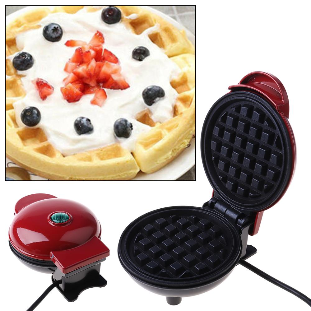 Mini Waffle Maker Machine Classic Breakfast Individual Round Kitchen Nonstick