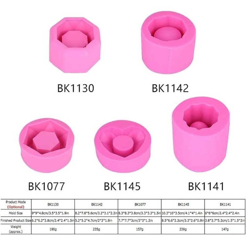 Silicone Mold DIY Handmade Silicone Concrete Mold Geometric Polygon Succulents Flower Pot Holder Mold Office Decoration