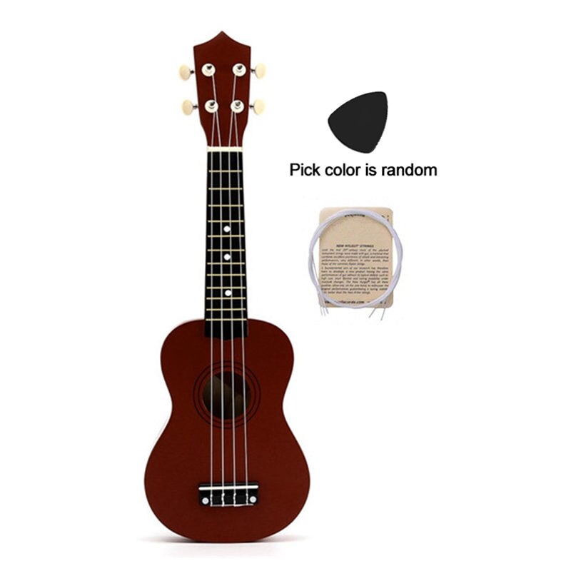 Colorful 21 inches Soprano Ukulele Basswood Nylon 4 Strings Ukulele Bag Acoustic Mini Hawaiian Guitar Bass Guitarra for Beginner: coffee Brown