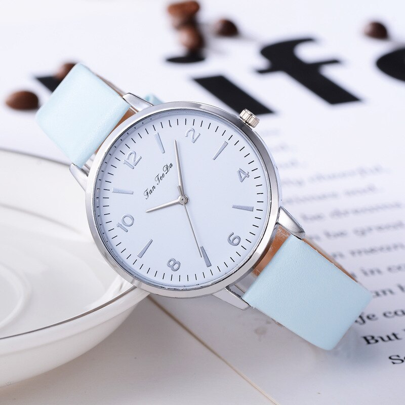 Quartz Watches Women Women's Casual Quartz Leather Band Watch Analog Wrist Watch: Sky Blue
