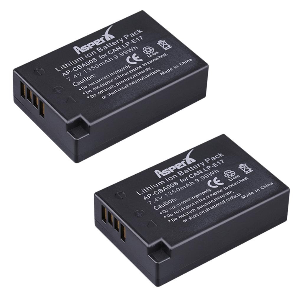 LP-E17 LPE17 LP E17 baterías de la Cámara + cargador Dual USB para Canon EOS M3 M5 M6 rebelde T6i T6s T7i 750D 760D 200D 8000D beso X8i: 2 Batteries