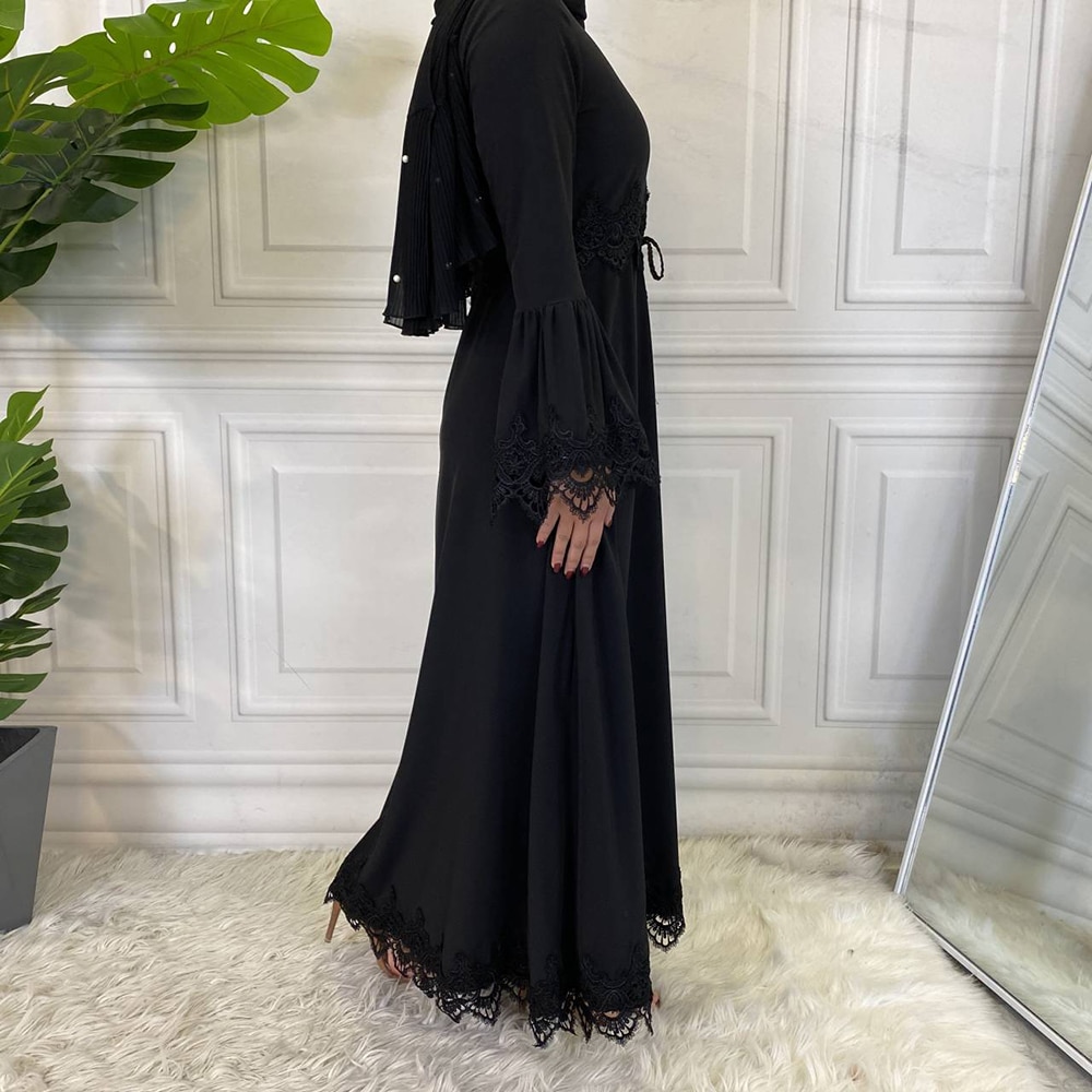 Arabische Turkije Kaftan Moslim Vrouwen Maxi Jurk Abaya Dubai Islamitische Kleding Ramadan Bescheiden Gewaad