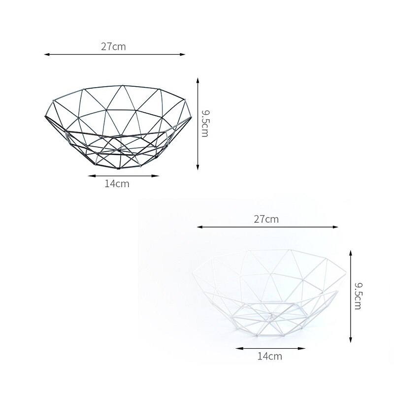 Kitchen Basket Container Bowl Metal Wire Basket Kitchen Drain Rack Fruit Vegetable Storage Holder Snack Tray Storage Bowl