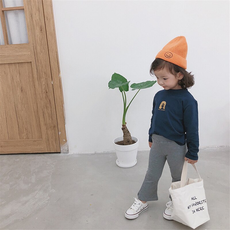 Meisjes flared broek kinder flared broek meisjes pit strip katoen slim stretch effen cropped leggings tienermeisjeskleding