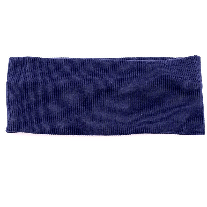 Casual Baby Meisjes Katoenen Geribbelde Hoofdbanden Haar Accessoires Soft Kids Childs Peuter Elastische Headwrap Haarbanden School: navy