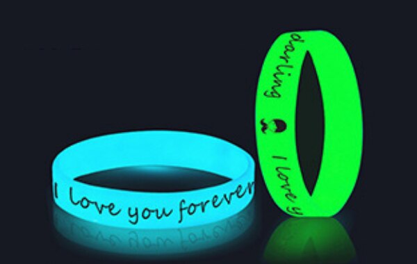 Night-Glow Custom Promotional Silicon Bracelet,Adjustable Silicon Wristband Wrist Band