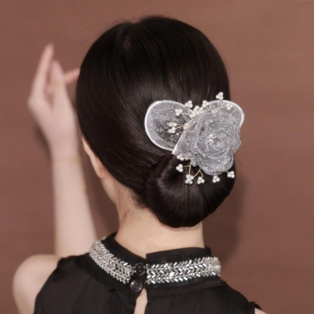 Pinza para el pelo de flores para mujer, 1 piezas, fabricante de moños flexibles antideslizantes, rizador de pelo perezoso, peinado de giro, herramienta de peinado