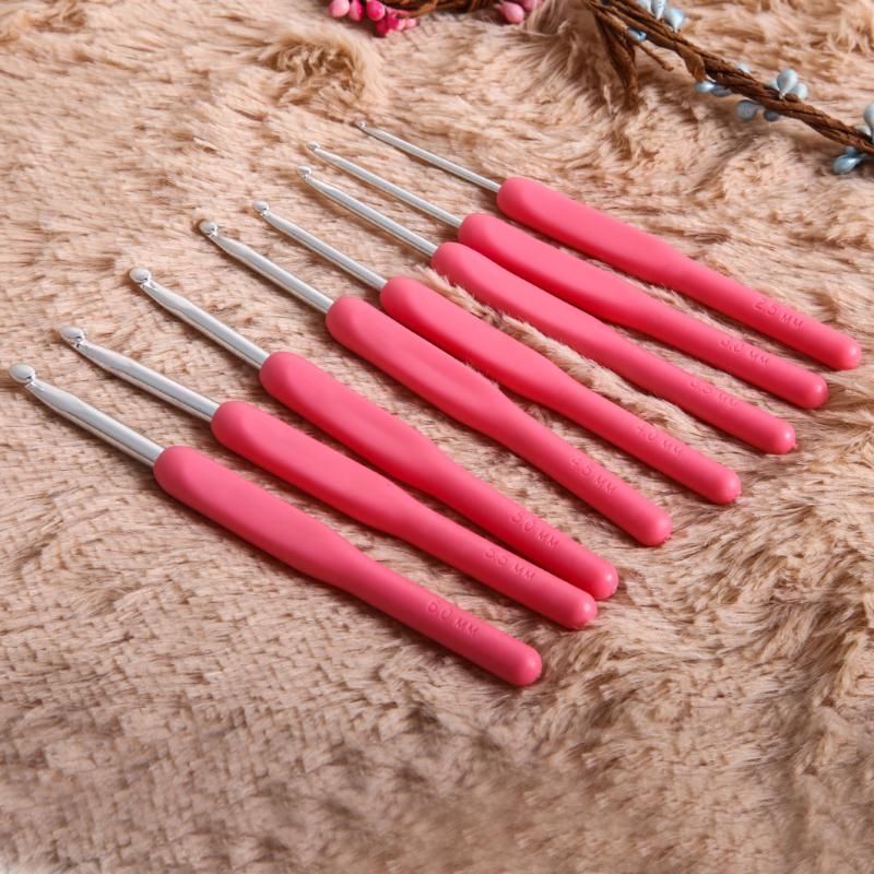 Conjunto de 8 unidades, gancho de ganchillo para manualidades de plástico de 2,5-6mm, manualidad de bordado con aguja para costura, Kit de manualidades, herramienta de telar, agujas de tejer: 03
