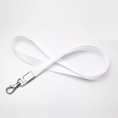 Hanging Neck Rope Lanyard for ID Card Holder ID Pass Card Name Badge Holder Keys Metal Clip: White