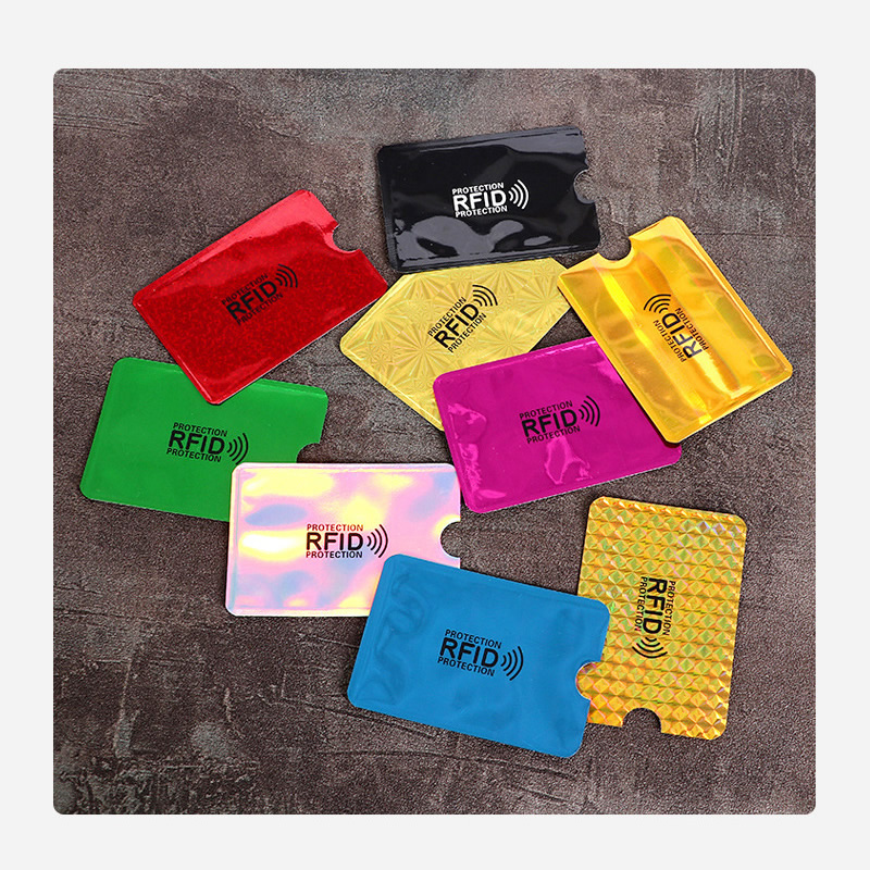Funda para tarjeta antiescaneo, Protector de tarjeta RFID NFC de crédito, papel de aluminio antimagnético, tarjetero portátil para tarjetas bancarias, 10 Uds.