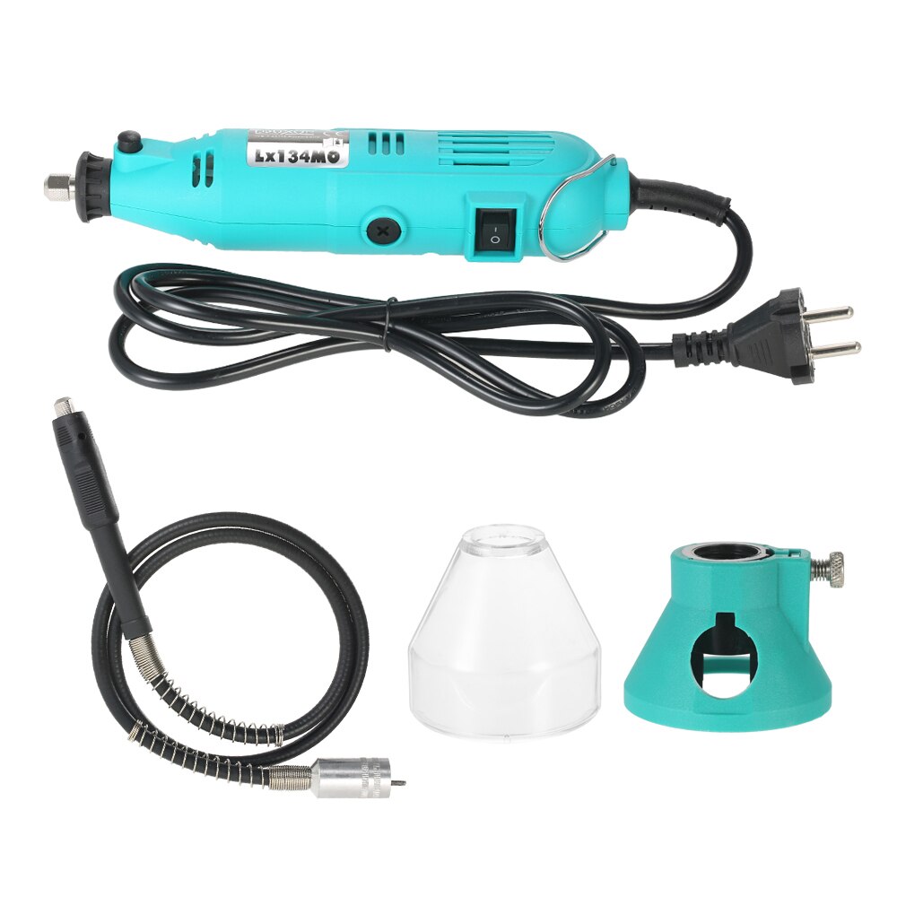 Meterk 228-Piece 180W Rotary Tool Kit with Flex Shaft Electric Drill 6-Speed Engraving Grinding Drilling Tools AC220V