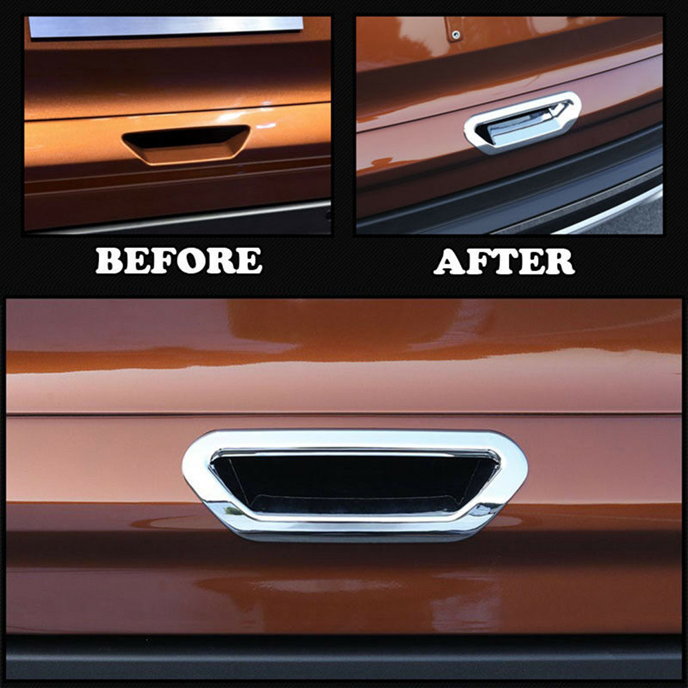 Cubierta cromada para manija de la puerta trasera del maletero, embellecedor para Ford Escape Kuga 13-18, piezas de decoración de impermeables de plata