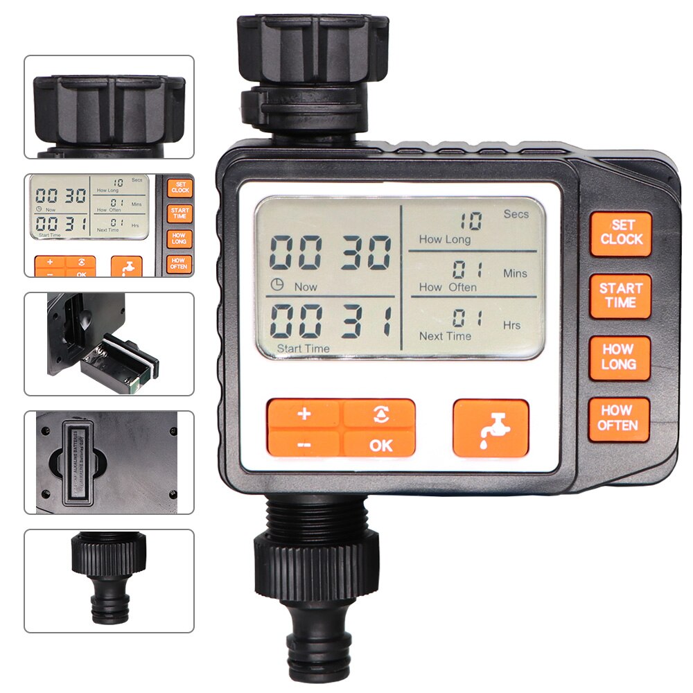 Garden Watering Timer Drip Irrigation Automatic Programmable Digital Controller Solenoid Valve Home Greenhouse Sprinkler System