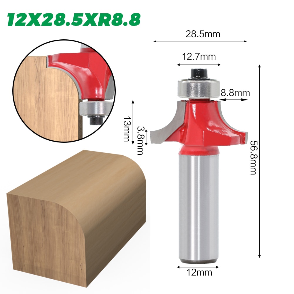 1pcs 12mm shank Corner Round Over Router Bit with BearingMilling Cutter for Wood Woodwork Tungsten Carbide