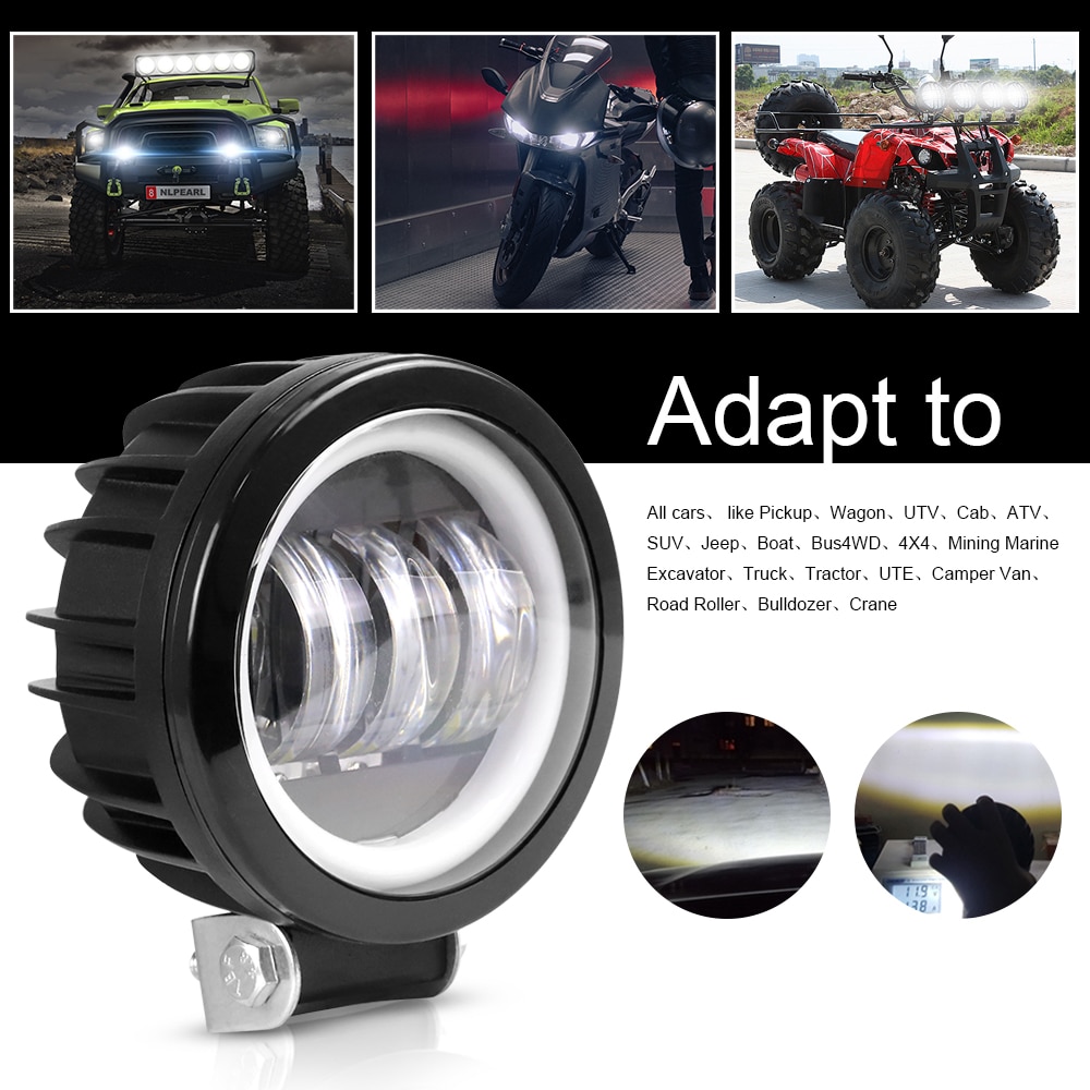 Nlpearl lysstang/arbejdslys 6d linse led angel eyes tågelygter led arbejdslys bar til 4 x 4 offroad lastbil båd atv led bar 12v 24v