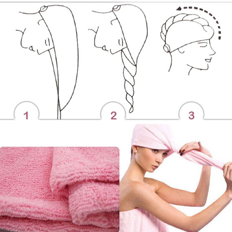 Vrouwen haar drogen hoed make-up paardenstaart houder dame waterabsorberende microvezel handdoek badmuts  c66