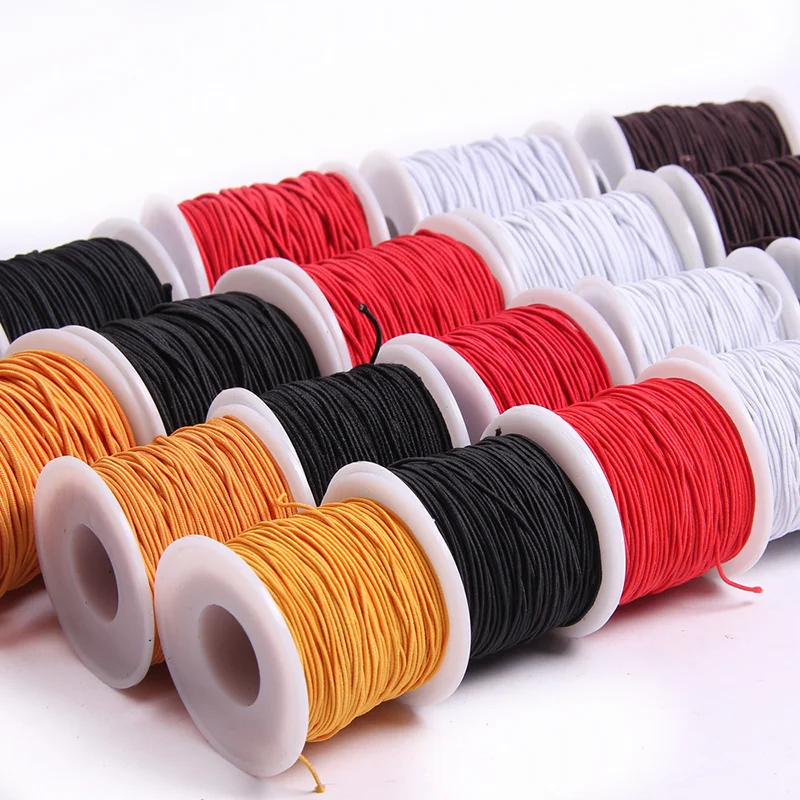 50M/rollo de cordón elástico de 1mm, cuerda elástica resistente para pulsera, cuerda elástica para pulseras, fabricación de joyería, manualidades DIY, abalorios