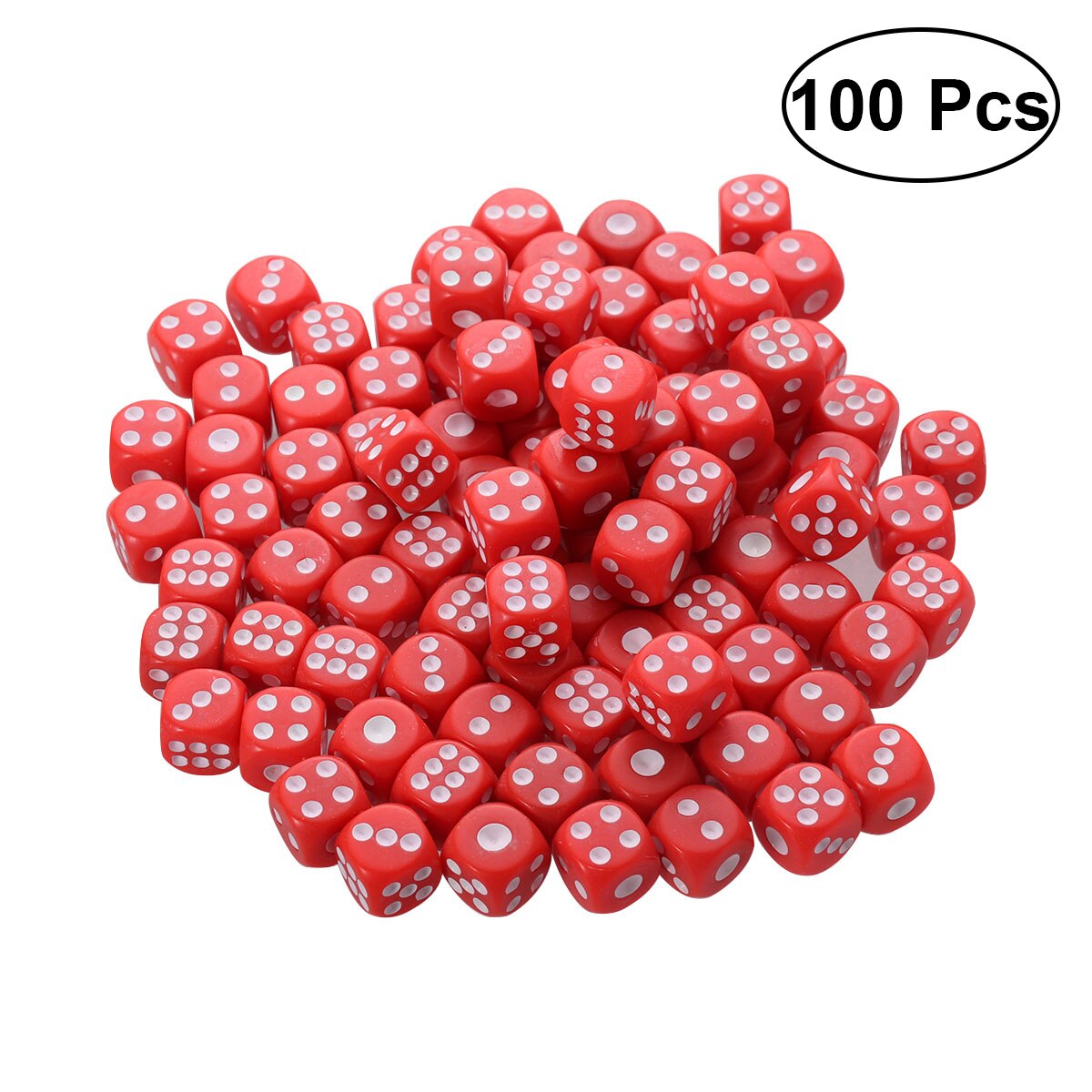 100 stuks plastic dobbelstenen 6 gekleurde dobbelstenen voor ktv-feestbargaming -  #15 ( zwart)